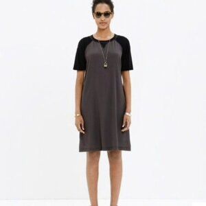 Madewell Black Gray Colorblock Short Sleeve Tee Dress Size XS